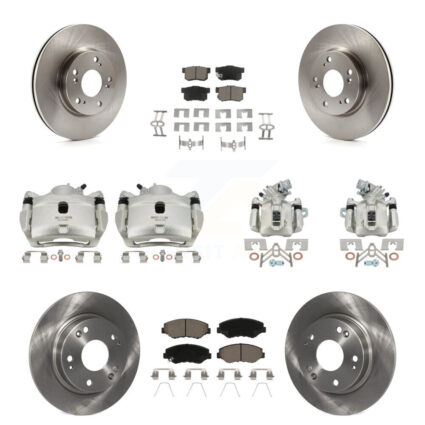 Front Rear Disc Brake Caliper Rotors And Ceramic Pads Kit (10Pc) For 2013 Acura ILX 2.0L KC8-101087C