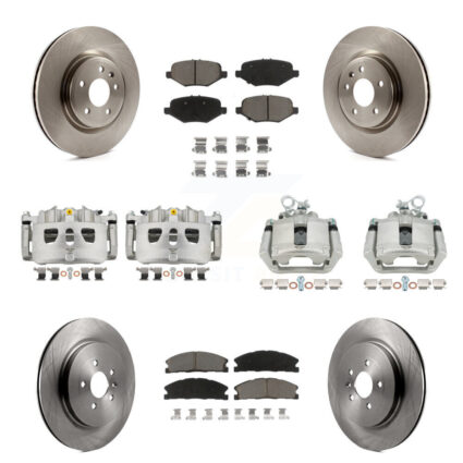 Front Rear Disc Brake Caliper Rotors Ceramic Pad Kit (10Pc) For 2013 Ford Explorer Sport KC8-101092C