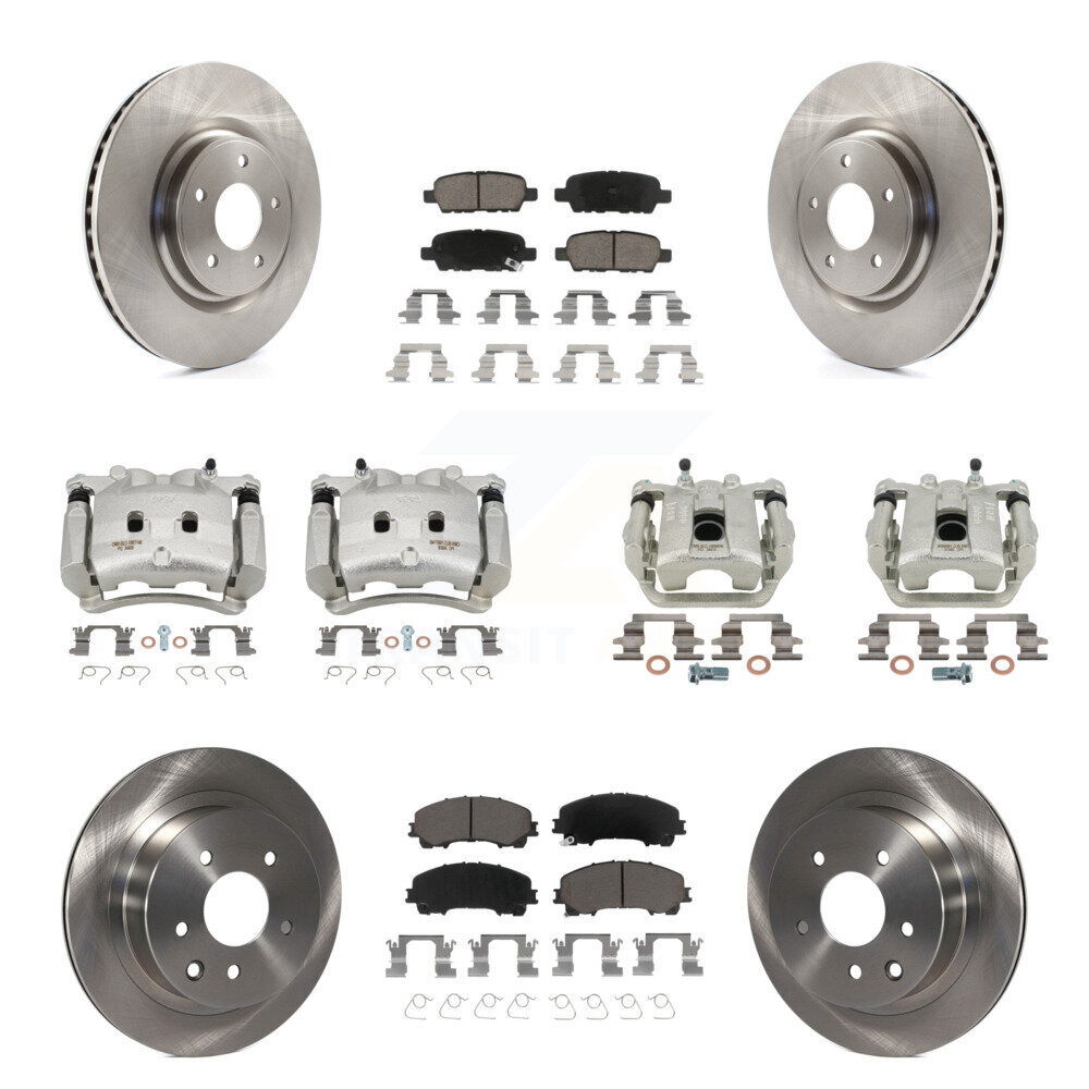 Front Rear Disc Brake Caliper Rotors And Ceramic Pads Kit (10Pc) For Nissan Rogue KC8-101134C