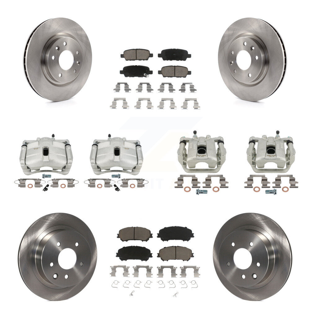 Front Rear Disc Brake Caliper Rotors And Ceramic Pads Kit (10Pc) For Nissan Rogue Sport KC8-101135C