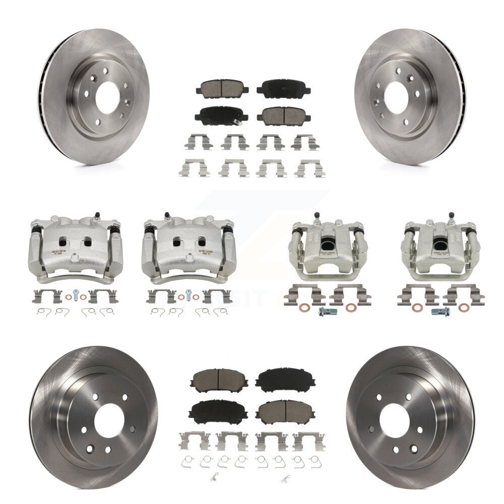 Front Rear Disc Brake Caliper Rotors And Ceramic Pads Kit (10Pc) For Nissan Rogue KC8-101138C
