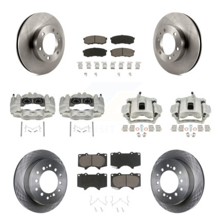 Front Rear Disc Brake Caliper Rotors And Ceramic Pads Kit (10Pc) For Toyota FJ Cruiser KC8-101147C