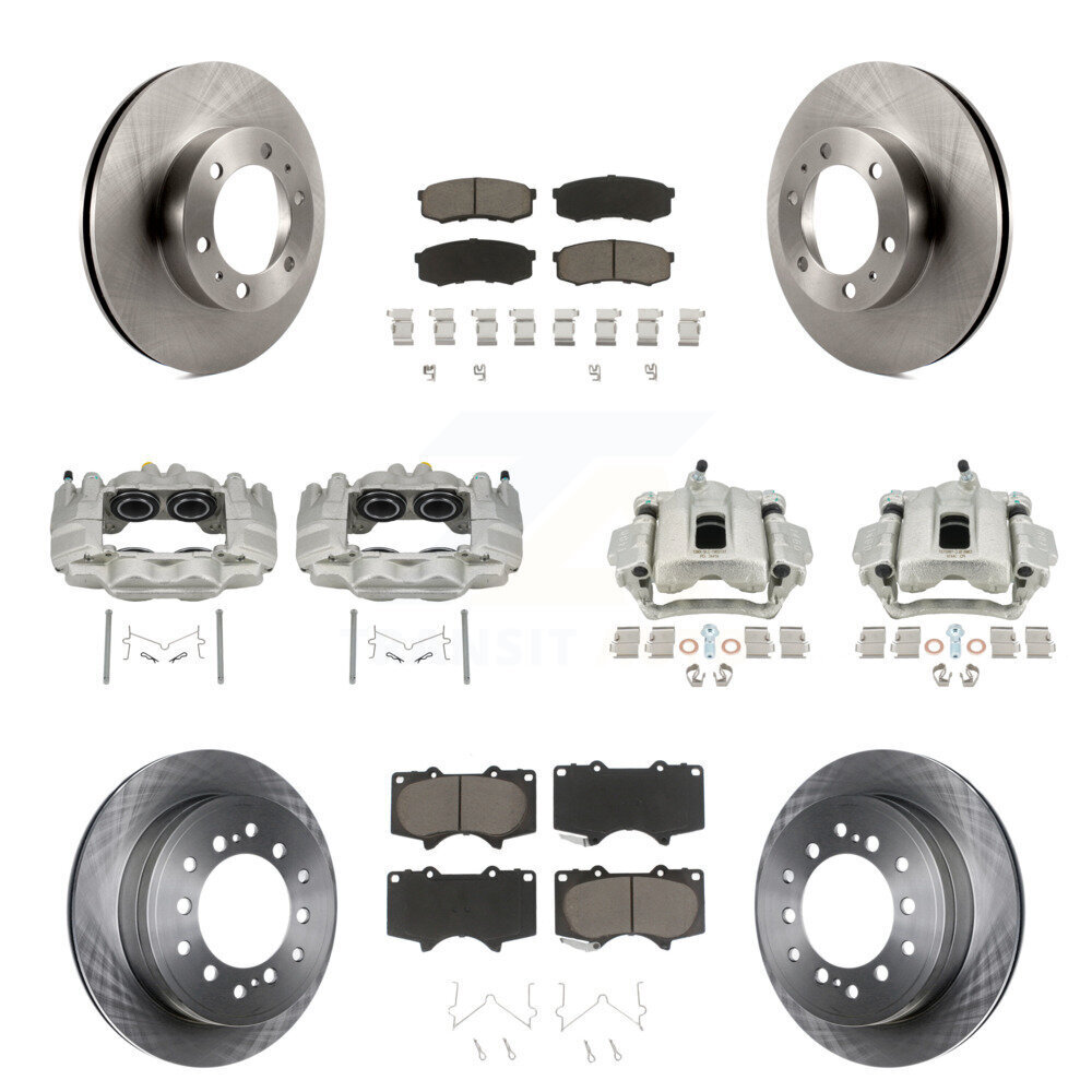 Front Rear Disc Brake Caliper Rotors And Ceramic Pads Kit (10Pc) For Toyota FJ Cruiser KC8-101147C