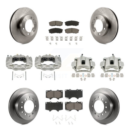 Front Rear Disc Brake Caliper Rotors And Ceramic Pads Kit (10Pc) For Toyota FJ Cruiser KC8-101148C