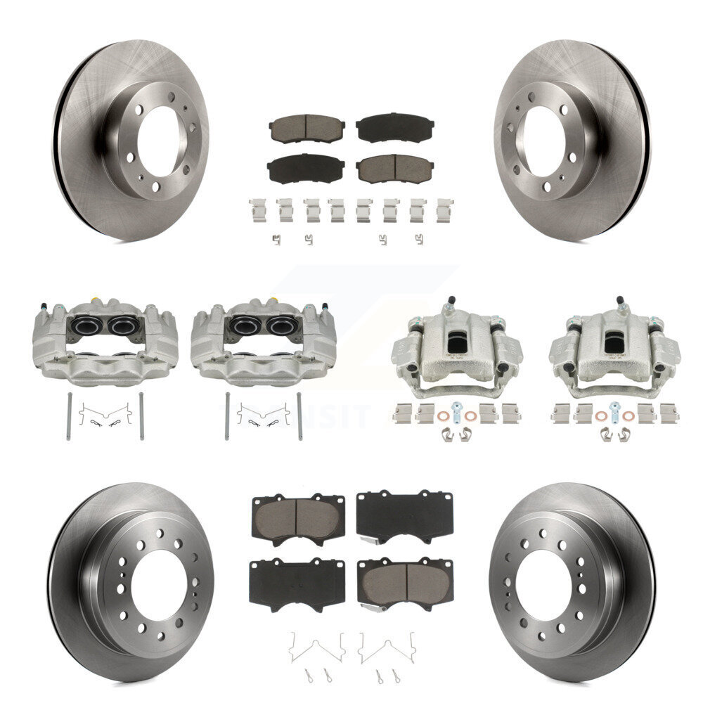 Front Rear Disc Brake Caliper Rotors And Ceramic Pads Kit (10Pc) For Toyota FJ Cruiser KC8-101148C