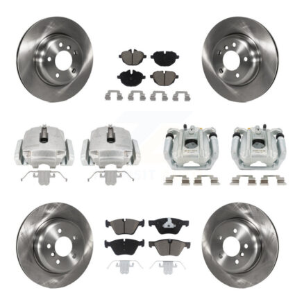 Front Rear Disc Brake Caliper Rotors And Ceramic Pads Kit (10Pc) For BMW 528i xDrive KC8-101161C