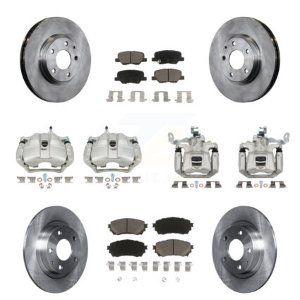 Front Rear Disc Brake Caliper Rotors And Ceramic Pads Kit (10Pc) For Mazda 6 KC8-101163C