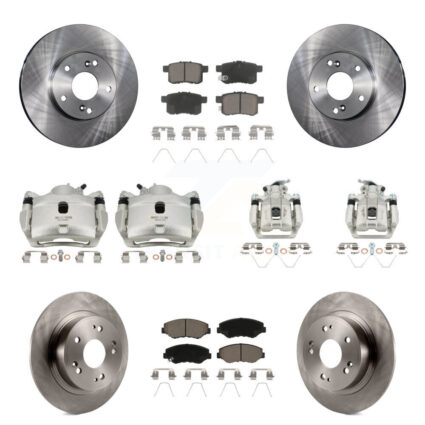 Front Rear Disc Brake Caliper Rotors And Ceramic Pads Kit (10Pc) For Honda Accord KC8-101168C