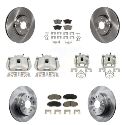 Front Rear Disc Brake Caliper Rotors And Ceramic Pads Kit (10Pc) For Acura TL KC8-101169C