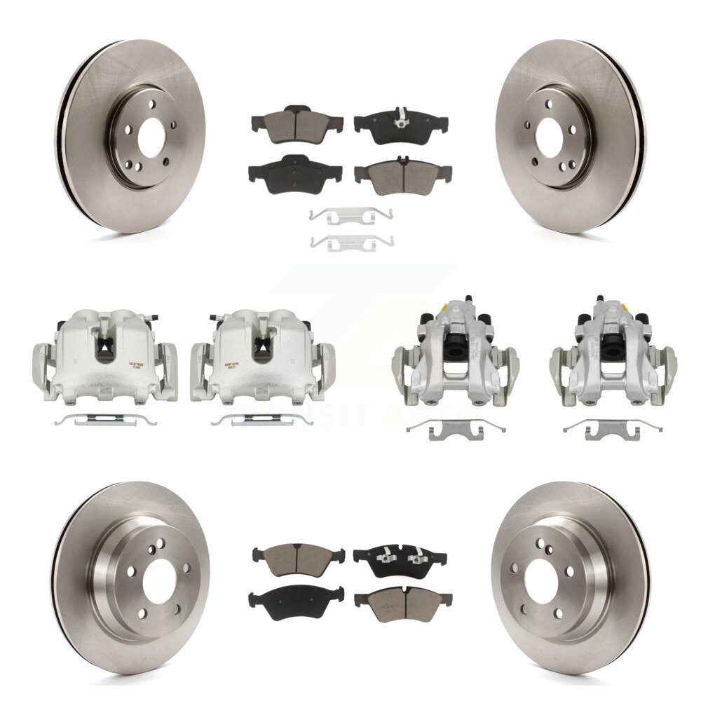 Front Rear Disc Brake Caliper Rotors & Ceramic Pad Kit (10Pc) For Mercedes-Benz E550 AWD KC8-101175C