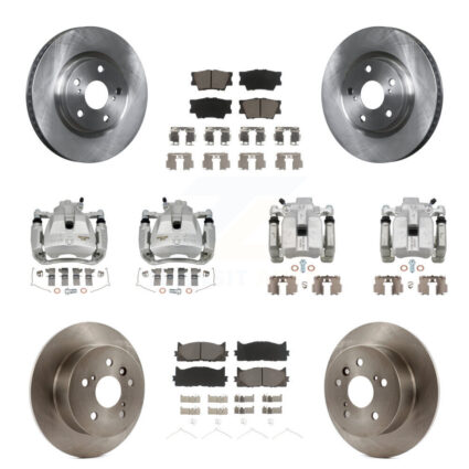 Front Rear Disc Brake Caliper Rotors Ceramic Pad Kit (10Pc) For Toyota Camry Lexus ES350 KC8-101182C