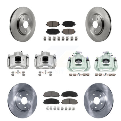 Front Rear Disc Brake Caliper Rotors And Ceramic Pads Kit (10Pc) For Ram C/V KC8-101192C