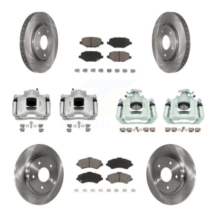 Front Rear Disc Brake Caliper Rotors And Ceramic Pads Kit (10Pc) For Ram C/V KC8-101193C