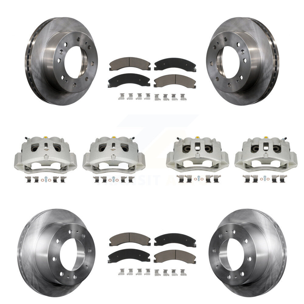 Front Rear Brake Caliper Rotor & Ceramic Pad Kit (10Pc) For GMC Chevrolet Sierra 2500 HD KC8-101194C