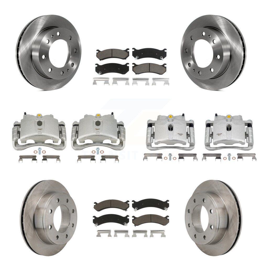 Front Rear Brake Caliper Rotor & Ceramic Pad Kit (10Pc) For GMC Chevrolet Sierra 2500 HD KC8-101205C
