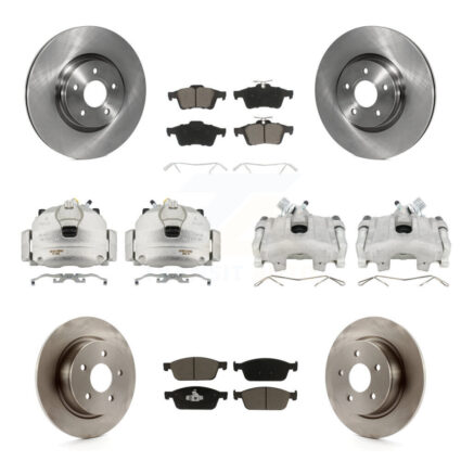 Front Rear Disc Brake Caliper Rotors And Ceramic Pads Kit (10Pc) For Ford Escape KC8-101215C