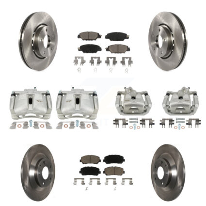 Front Rear Disc Brake Caliper Rotors And Ceramic Pads Kit (10Pc) For Mazda CX-5 KC8-101229C