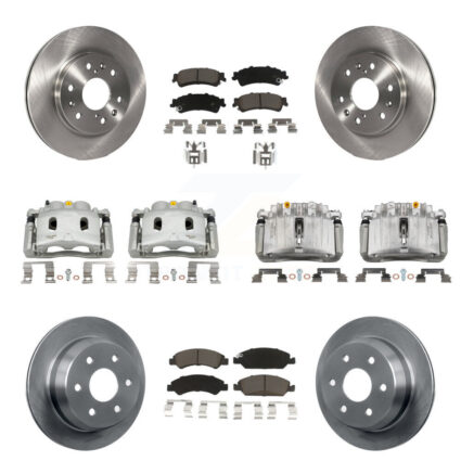 Front Rear Disc Brake Caliper Rotors And Ceramic Pads Kit (10Pc) For KC8-101233C