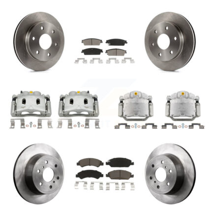 Front Rear Disc Brake Caliper Rotors And Ceramic Pads Kit (10Pc) For GMC Sierra 1500 KC8-101237C