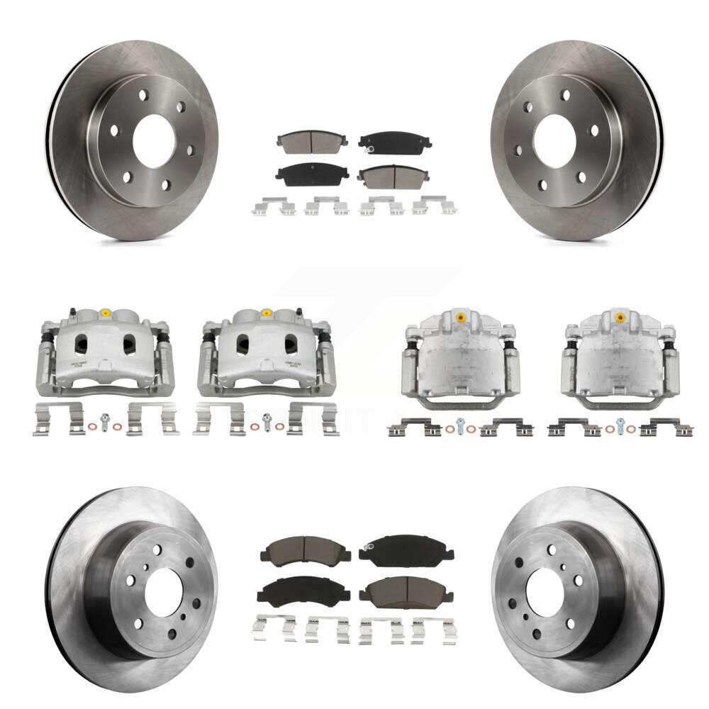 Front Rear Disc Brake Caliper Rotors And Ceramic Pads Kit (10Pc) For GMC Sierra 1500 KC8-101237C