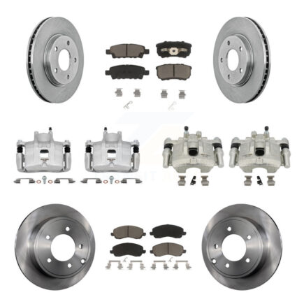 Front Rear Disc Brake Caliper Rotors And Ceramic Pads Kit (10Pc) For Mitsubishi Lancer KC8-101262C