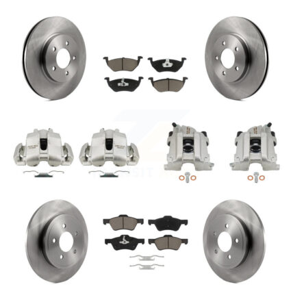 Front Rear Disc Brake Caliper Rotors And Ceramic Pads Kit (10Pc) For Mercury Mariner KC8-101265C