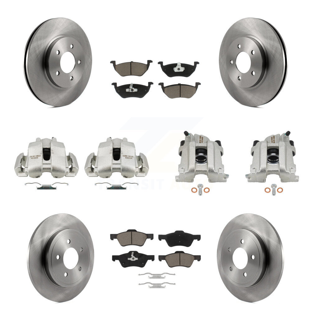Front Rear Disc Brake Caliper Rotors And Ceramic Pads Kit (10Pc) For Mercury Mariner KC8-101265C