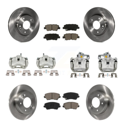 Front Rear Brake Caliper Rotors & Ceramic Pad Kit (10Pc) For Hyundai Veloster Elantra GT KC8-101272C