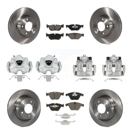 Front Rear Disc Brake Caliper Rotors And Ceramic Pads Kit (10Pc) For BMW 328i KC8-101289C