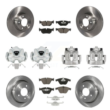 Front Rear Disc Brake Caliper Rotors Ceramic Pad Kit (10Pc) For BMW 328i xDrive X1 328xi KC8-101291C