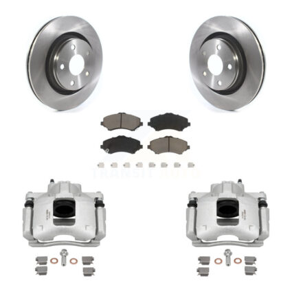 Front Disc Brake Caliper Rotors And Ceramic Pads Kit For Jeep Wrangler KC8-101301C
