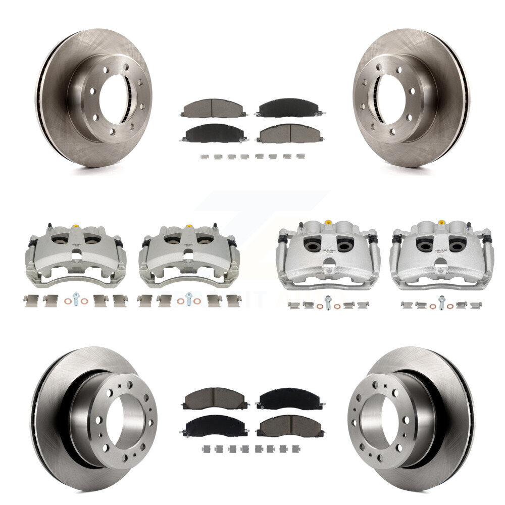 Front Rear Disc Brake Caliper Rotors And Ceramic Pads Kit (10Pc) For Ram 3500 2500 Dodge KC8-101305C