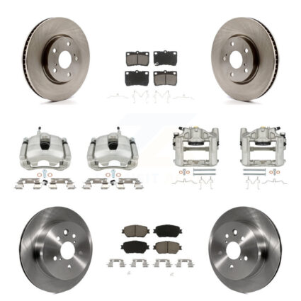 Front Rear Disc Brake Caliper Rotors And Ceramic Pads Kit (10Pc) For 2006 Lexus GS300 KC8-101310C