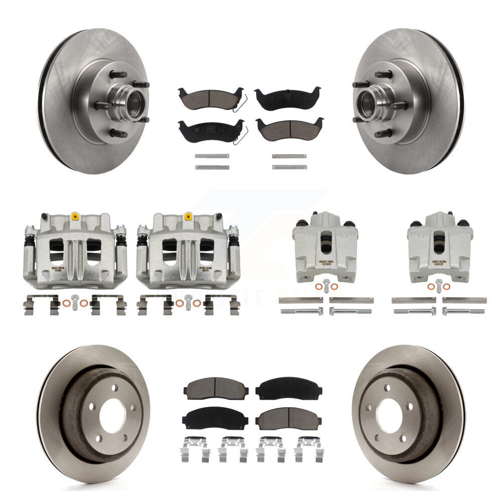 Front Rear Disc Brake Caliper Rotor Ceramic Pad Kit (10Pc) For 2010-2011 Ford Ranger RWD KC8-101314C