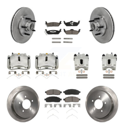 Front Rear Disc Brake Caliper Rotors And Ceramic Pads Kit (10Pc) For 2004 Ford F-150 RWD KC8-101316C