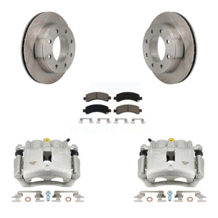 Rear Disc Brake Caliper Rotor Ceramic Pad Kit For 2006 Chevrolet Express 2500 GAS engine KC8-101329C