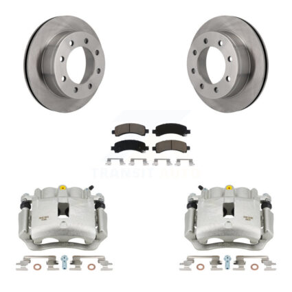 Rear Disc Brake Caliper Rotor Ceramic Pad Kit For 2006 Chevrolet Express 2500 GMC Savana KC8-101330C