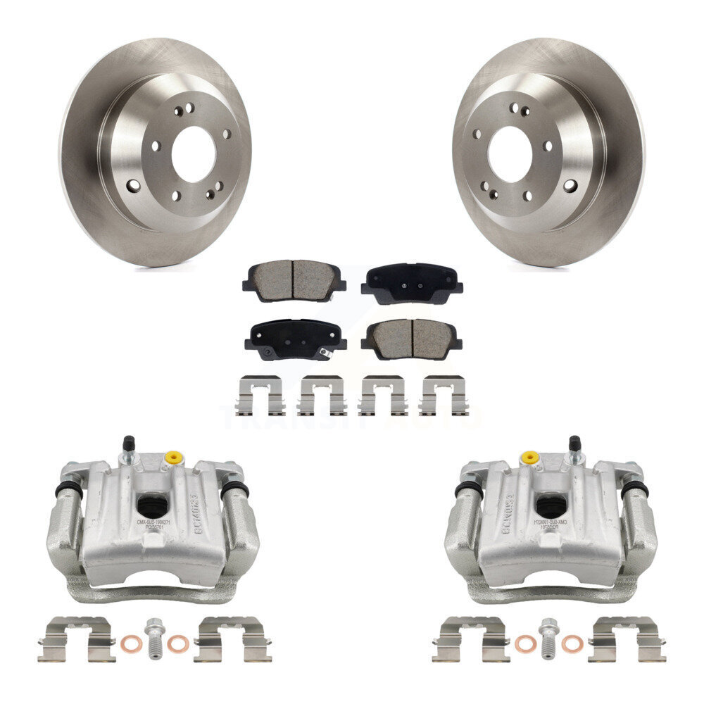 Rear Disc Brake Caliper Rotors And Ceramic Pads Kit For Hyundai Santa Fe Kia Sorento KC8-101344C