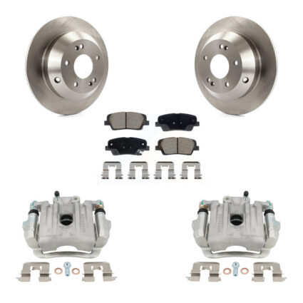 Rear Disc Brake Caliper Rotors Ceramic Pad Kit For Hyundai Santa Fe Sport Kia Sorento XL KC8-101345C