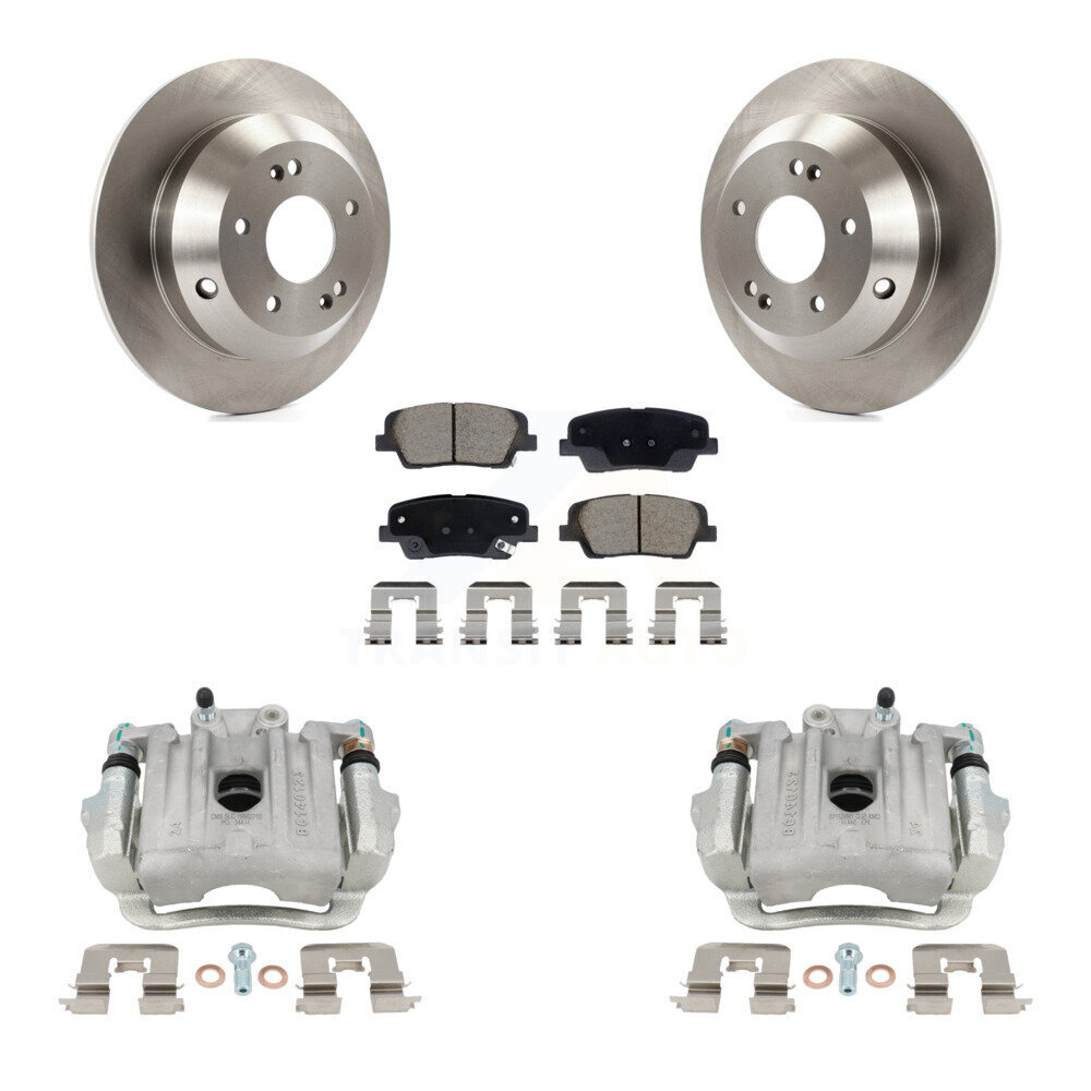 Rear Disc Brake Caliper Rotors Ceramic Pad Kit For Hyundai Santa Fe Sport Kia Sorento XL KC8-101345C