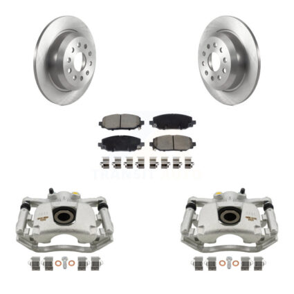 Rear Disc Brake Caliper Rotors And Ceramic Pads Kit For 2018-2020 Jeep Wrangler Rubicon KC8-101348C