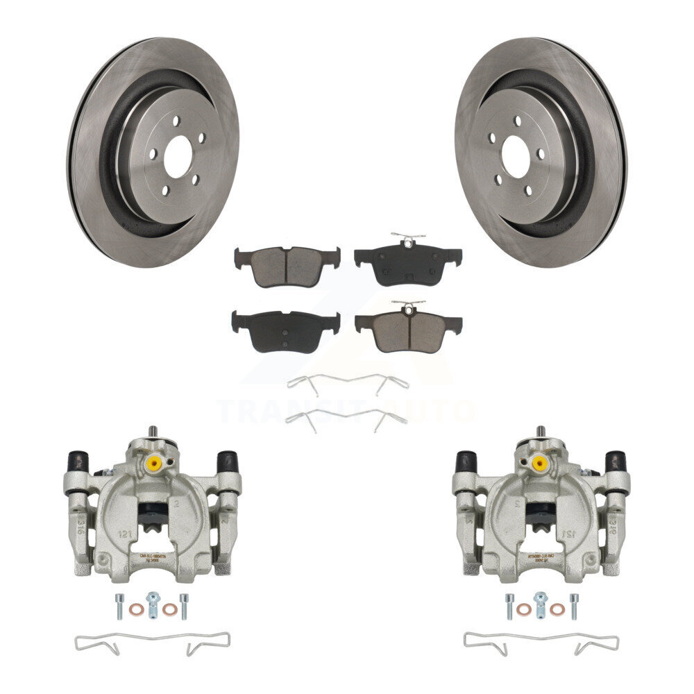Rear Brake Caliper Rotors & Ceramic Pad Kit For Lincoln Nautilus With Vented KC8-101361C