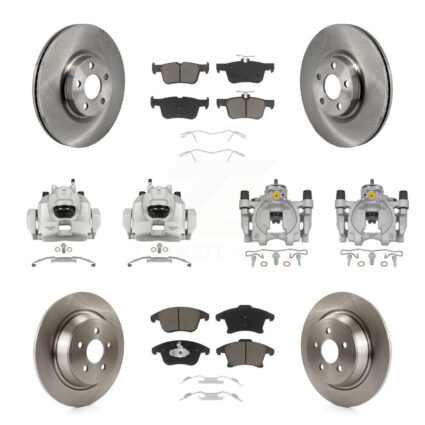 Front Rear Disc Brake Caliper Rotors And Ceramic Pads Kit (10Pc) For Lincoln MKZ KC8-101362C