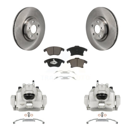 Front Disc Brake Caliper Rotors And Ceramic Pads Kit For Lincoln MKZ KC8-101363C