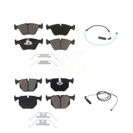 Front Rear Ceramic Disc Brake Pads And Wear Sensors Kit For BMW 330Ci 330i 330xi 3.0L KCW-100001