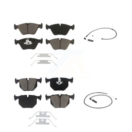 Front Rear Ceramic Disc Brake Pads And Wear Sensors Kit For 2004-2010 BMW X3 KCW-100004