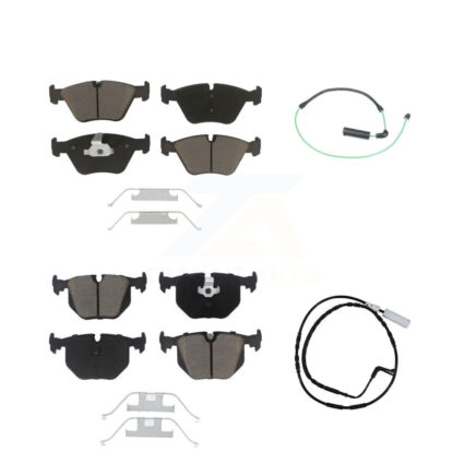 Front Rear Ceramic Disc Brake Pads And Wear Sensors Kit For 2005 BMW 330xi 3.0L KCW-100005