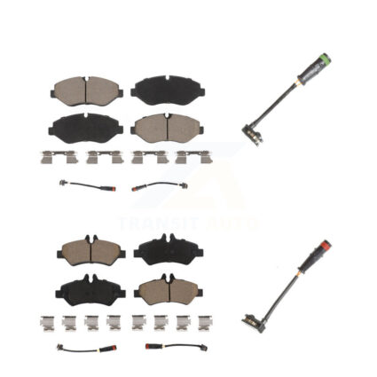 Front Rear Ceramic Brake Pads Extra Wear Sensor Kit For Sprinter 2500 Mercedes-Benz Dodge KCW-100027