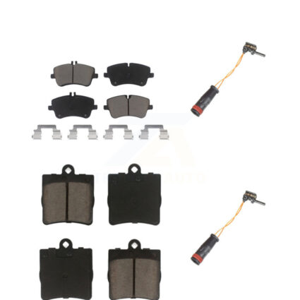 Front Rear Ceramic Disc Brake Pads And Wear Sensors Kit For Mercedes-Benz C230 C240 KCW-100035