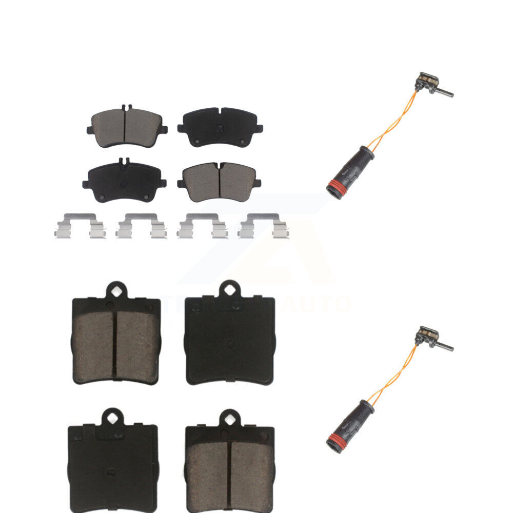 Front Rear Ceramic Disc Brake Pads And Wear Sensors Kit For Mercedes-Benz C230 C240 KCW-100035